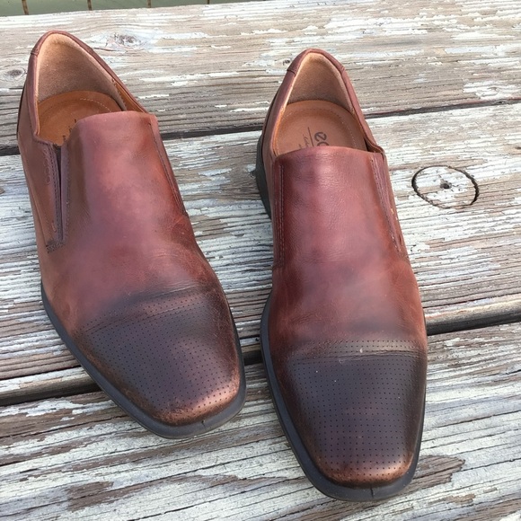 Ecco Men's Brown Leather Slip-On Loafers Size 44 - Picture 1 of 11